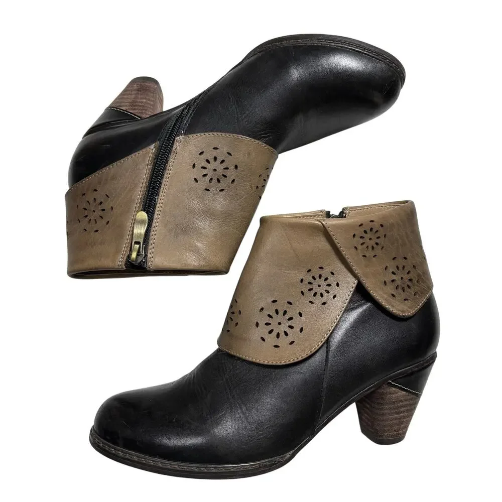 Elite by Corkys Women's Western Style Black & Brown Booties - Size 7 - Barbara